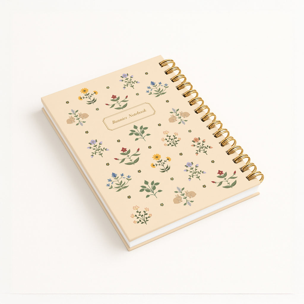 מחברת ספירלה - פרחונית בהירה