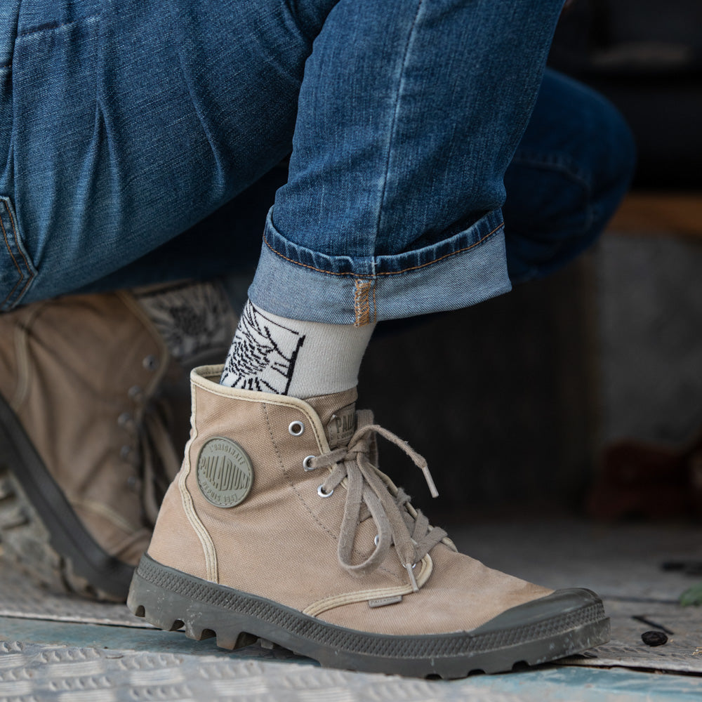 גרבי כותנה לגברים - אצטרובל - אפור