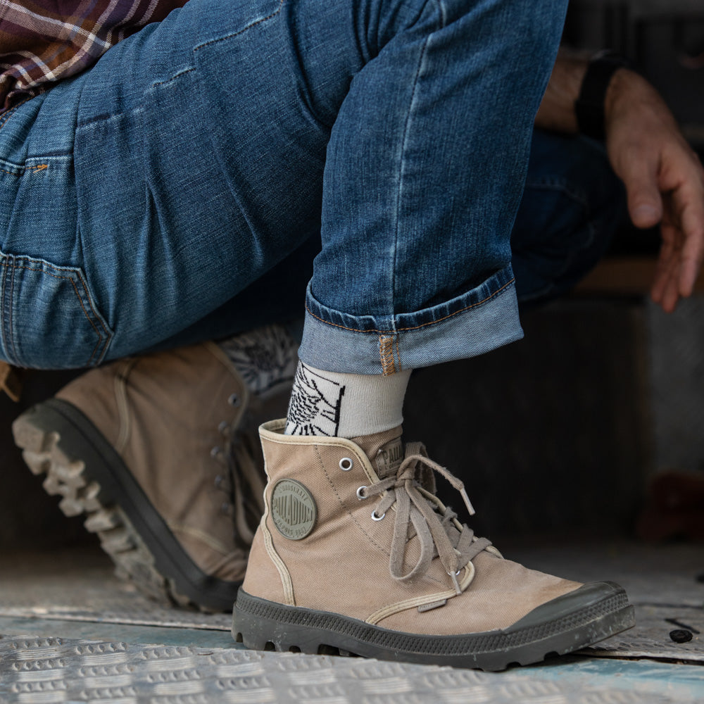 גרבי כותנה לגברים - אצטרובל - אפור