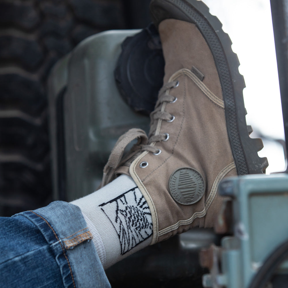 גרבי כותנה לגברים - אצטרובל - אפור