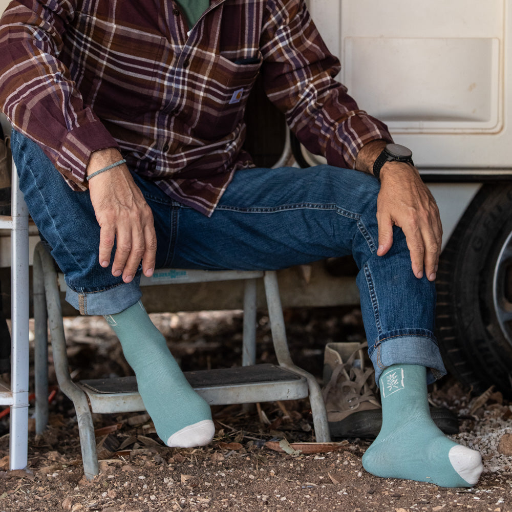 גרבי כותנה לגברים - זית - ירוק