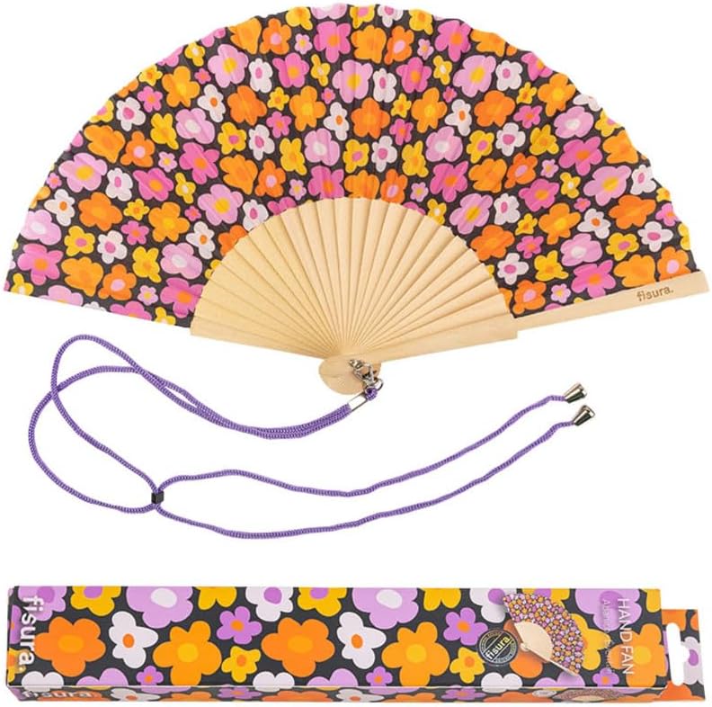 מניפת בד - Vintage flowers