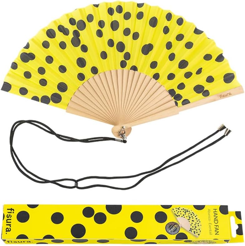 מניפת בד - Polka Dots, yellow