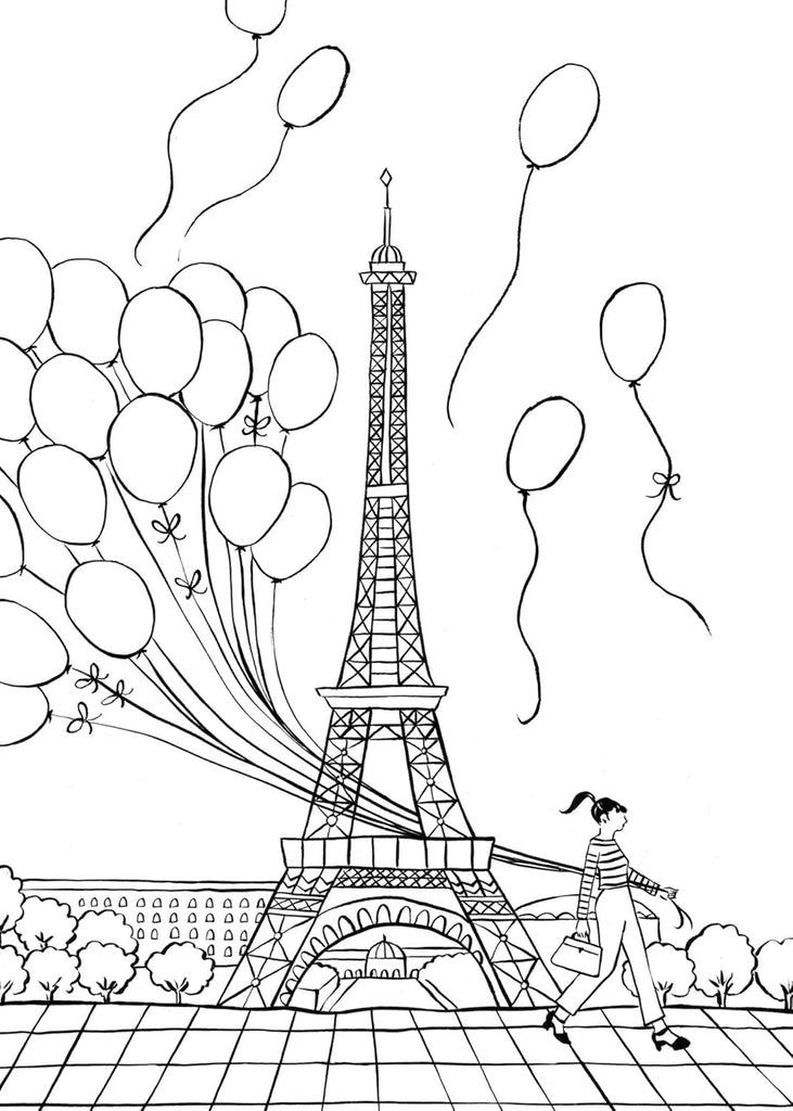 Iconic Paris Coloring Book