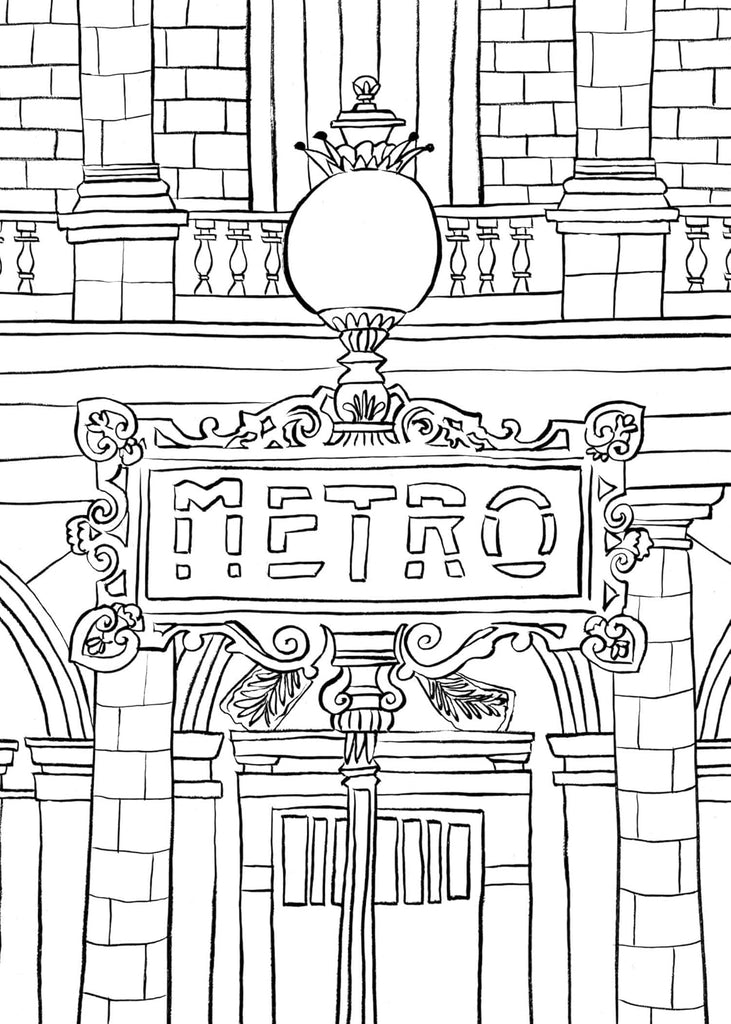 Iconic Paris Coloring Book