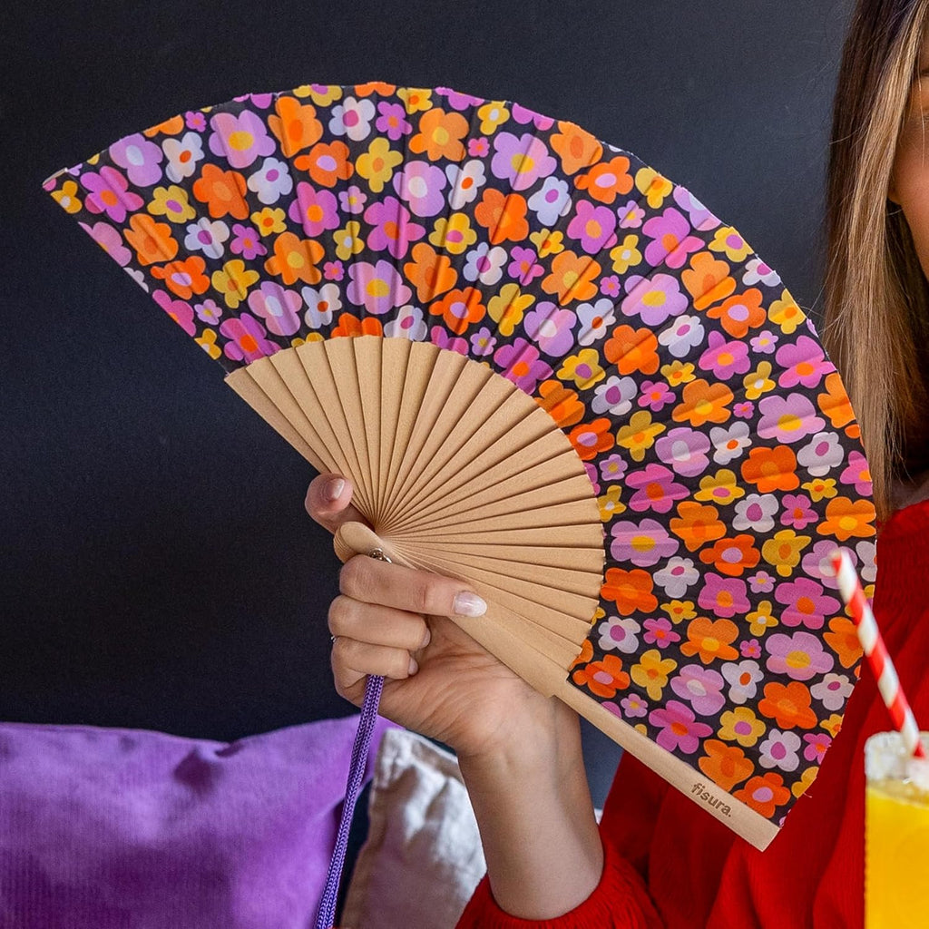 מניפת בד - Vintage flowers