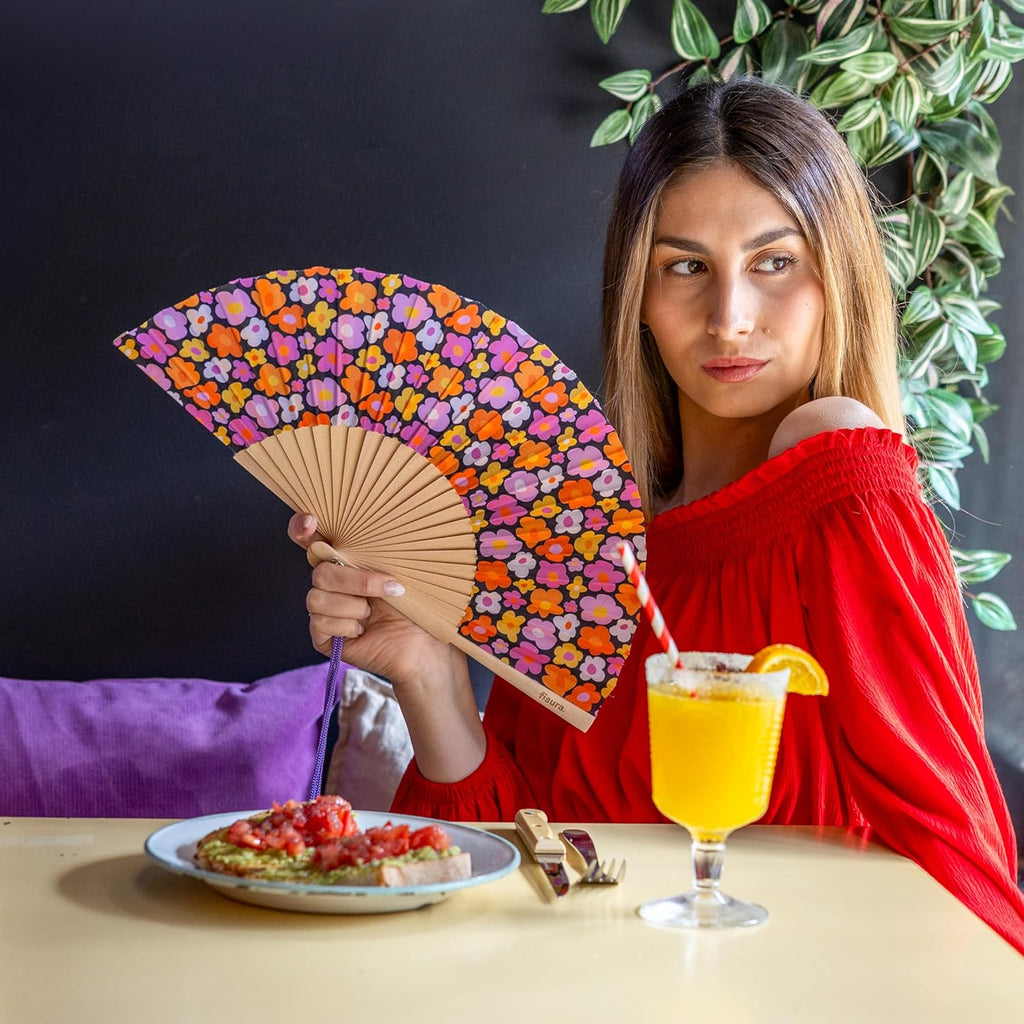 מניפת בד - Vintage flowers