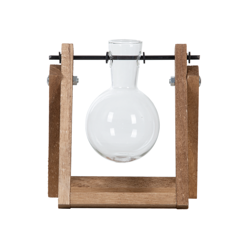 מתקן השרשה קטן מעץ וזכוכית