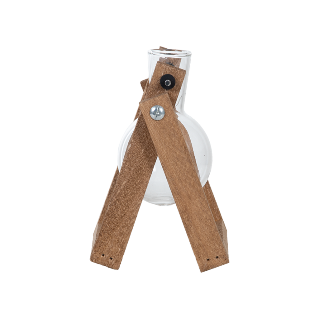 מתקן השרשה קטן מעץ וזכוכית