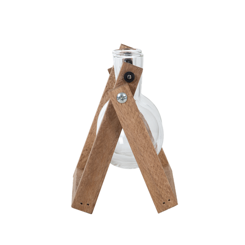 מתקן השרשה בינוני (כפול) מעץ וזכוכית