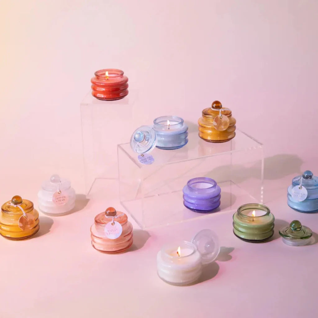 נר בצנצנת זכוכית : Beam, Fuchsia Pink - Desert Peach