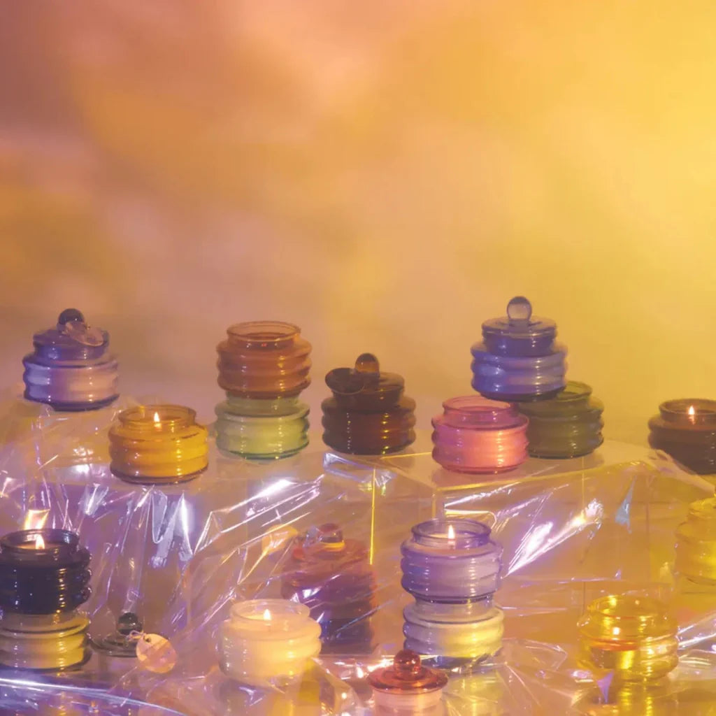 נר בצנצנת זכוכית : Beam, Fuchsia Pink - Desert Peach