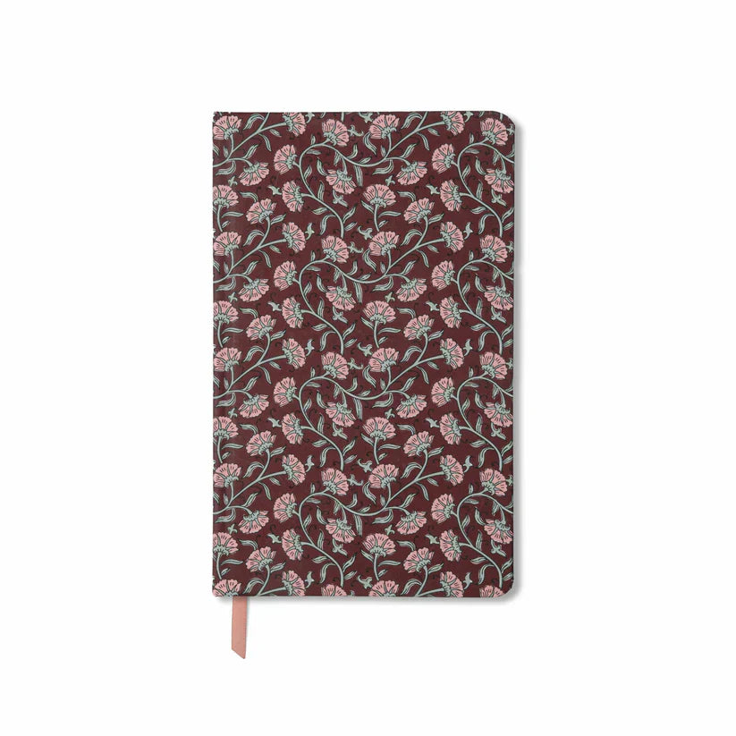 מחברת כריכה קשה : Burgundy Vintage Floral
