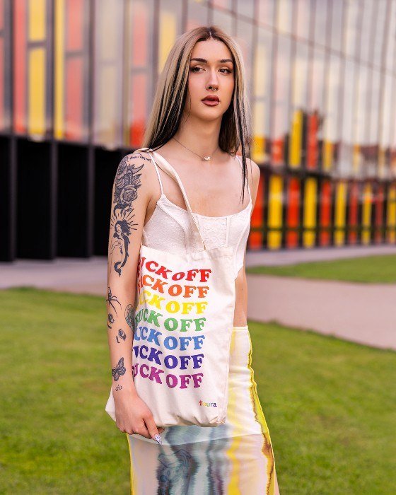 תיק קנבס - Fuck Off - קשת