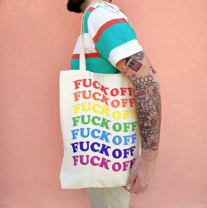 תיק קנבס - Fuck Off - קשת