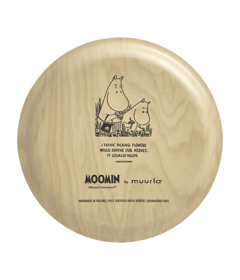 מגש עץ עגול : Flowers