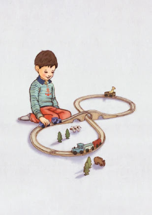 גלויה : Boy with a train