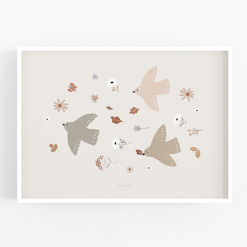 הדפס A4 - Birds Autumn Migration
