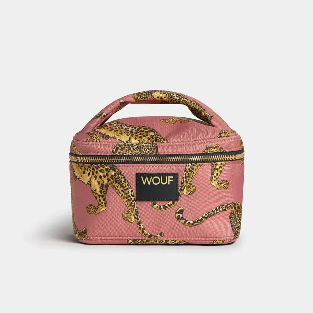 תיק רחצה עגול : Blush Leopard