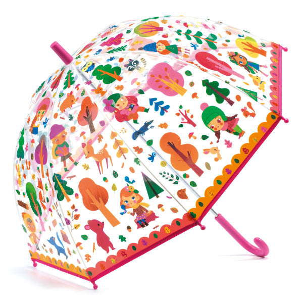 מטריה מעוצבת לילדים - יער ורודה Djeco