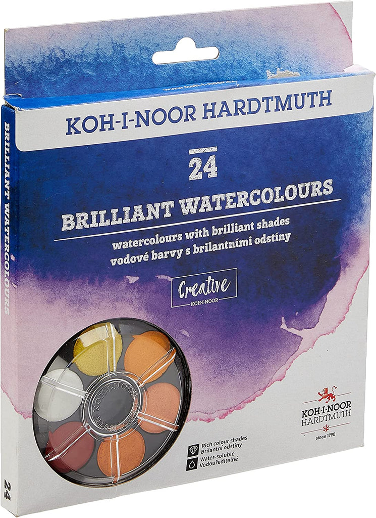 Brilliant Watercolours סט 24 גוונים של צבעי מים