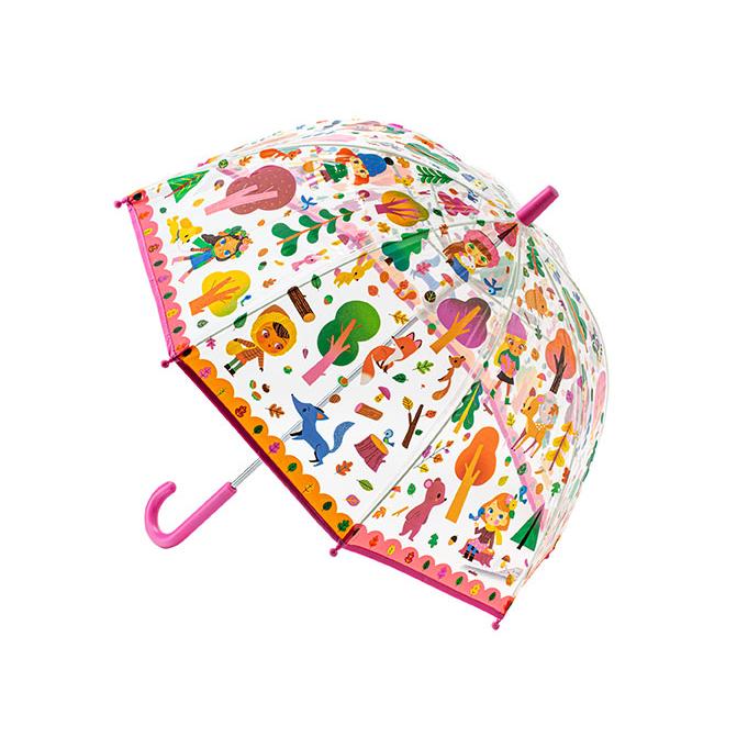 מטריה מעוצבת לילדים - יער ורודה Djeco